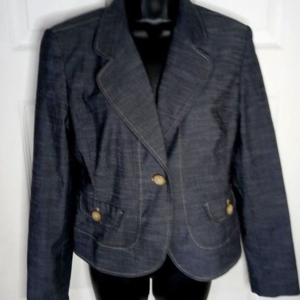 RAFAELLA DENIM BLAZER SZ 10